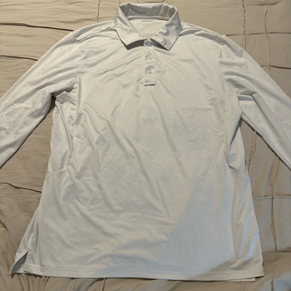 Men's Long-Sleeve Performance Polo - White